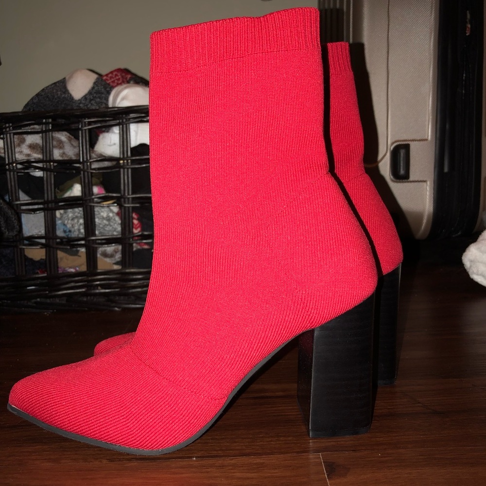 Brand new red sock booties